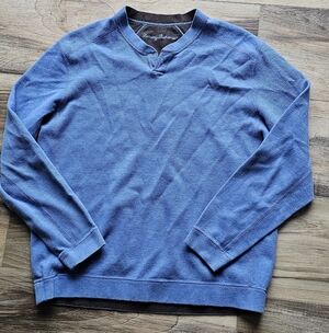 Tommy Bahama Men's Reversible Blue/Brown Sweater
